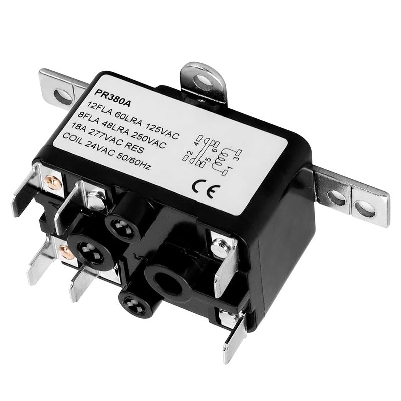 LVACODV APFR-380 90-980 24V AC Heavy-Duty Fan Relay – Single Pole SPST – Isolated AC Switch for HVAC blowers, humidifiers, Goodman blowers, Heat sequencers – Includes Universal Bracket (1) - Image 1